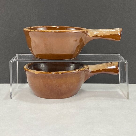 Brown Drip Handled French Onion Soup Bowl Set Of 2 - Picture 1 of 10